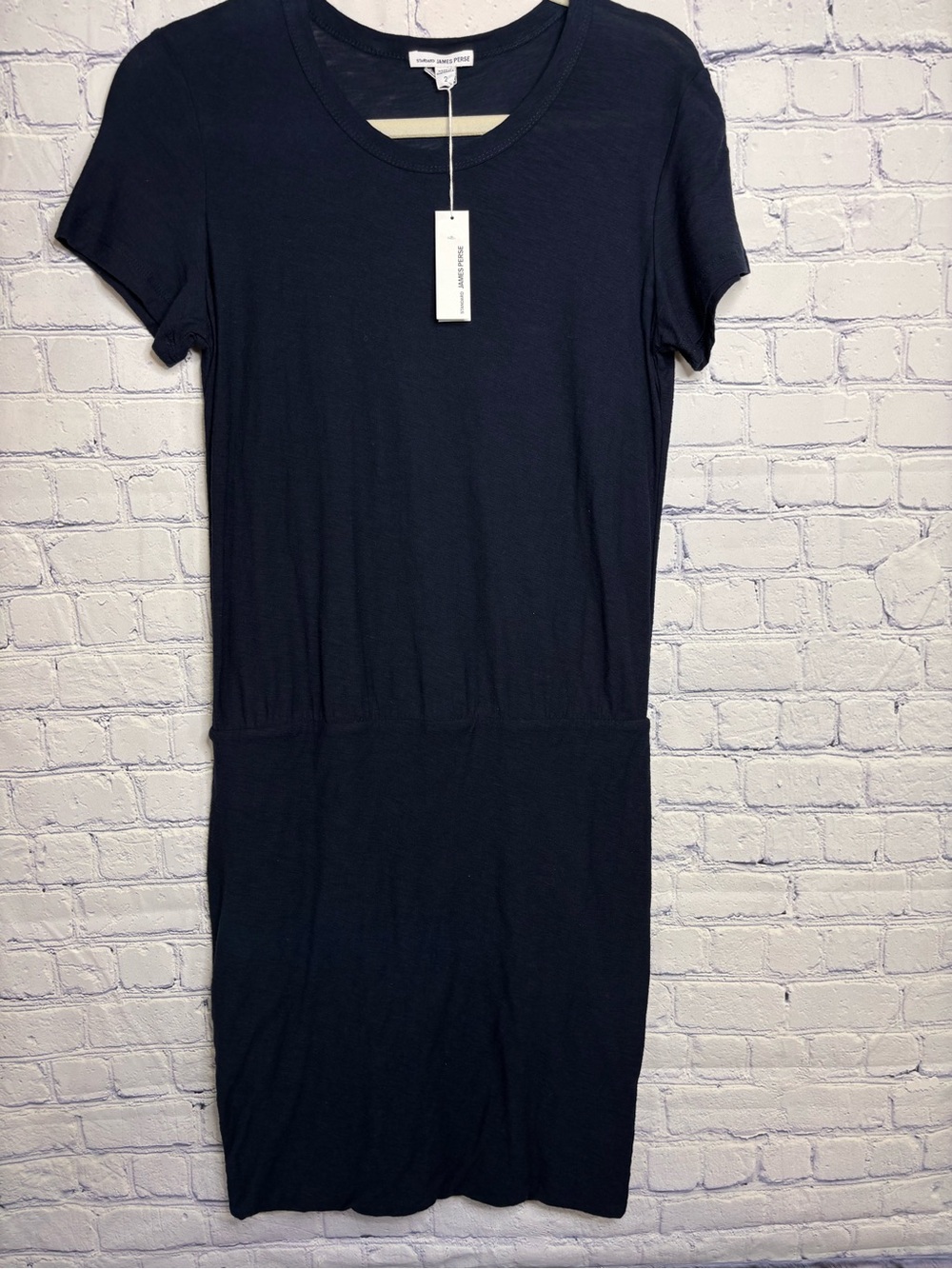 Standard James Perse Navy Coastal Nautical Casual Classic Mini T-Shirt Dress M